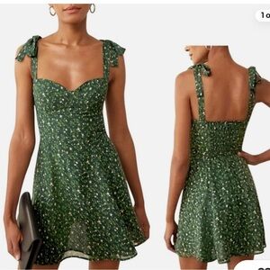 Reformation green Floral Women's Dress